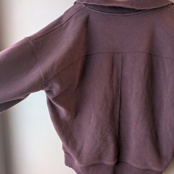 Athleta 1/4 zip pullover M oversized plum - Picture 8 of 11